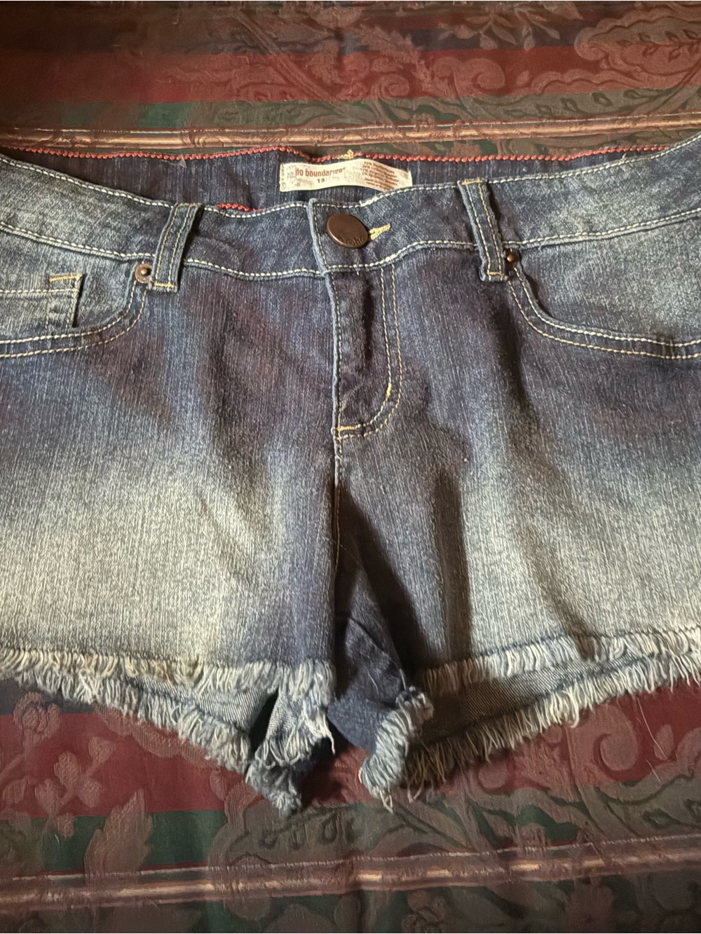 No Boundaries Blue Denim Jeans with Red Topstitch